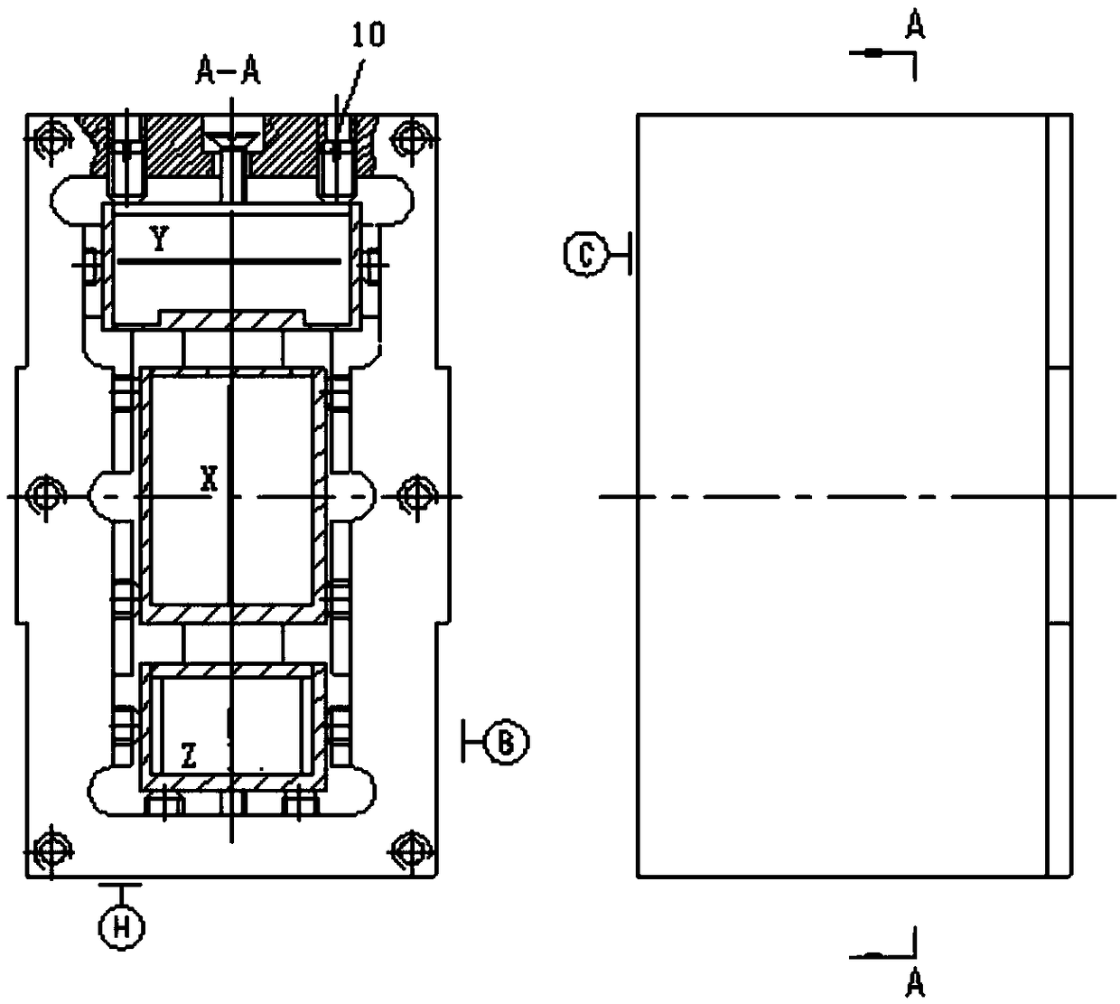 Calibration device and method for orthogonality and gain consistency of three-axis magnetic sensor