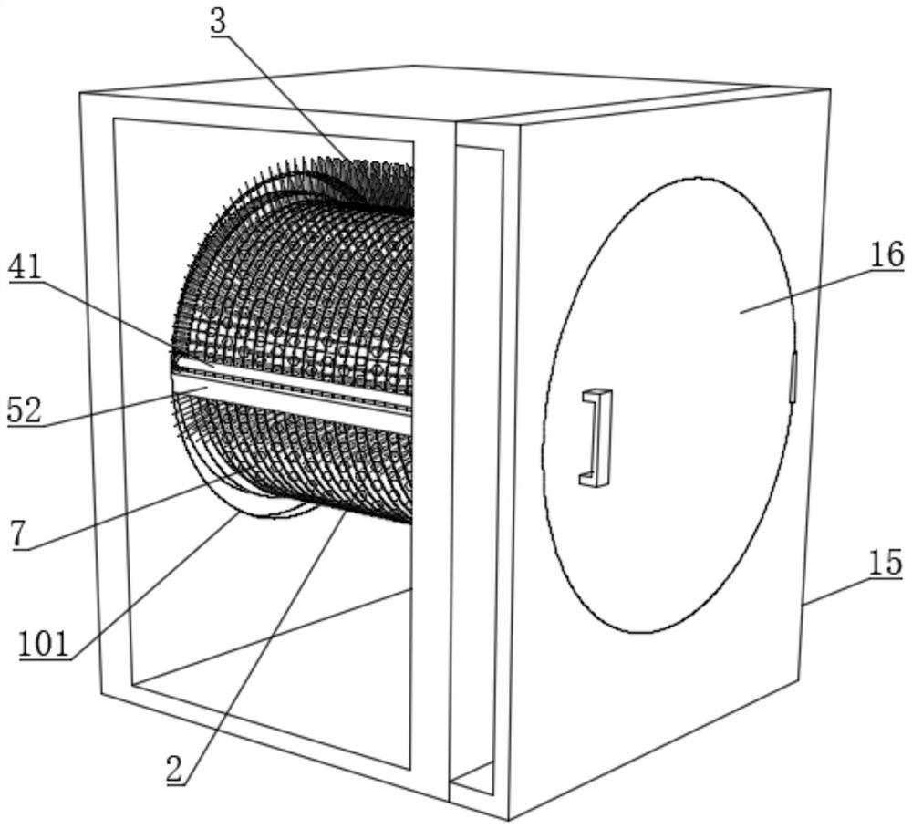 Filament winding alternation-type filtering device for textile waste gas