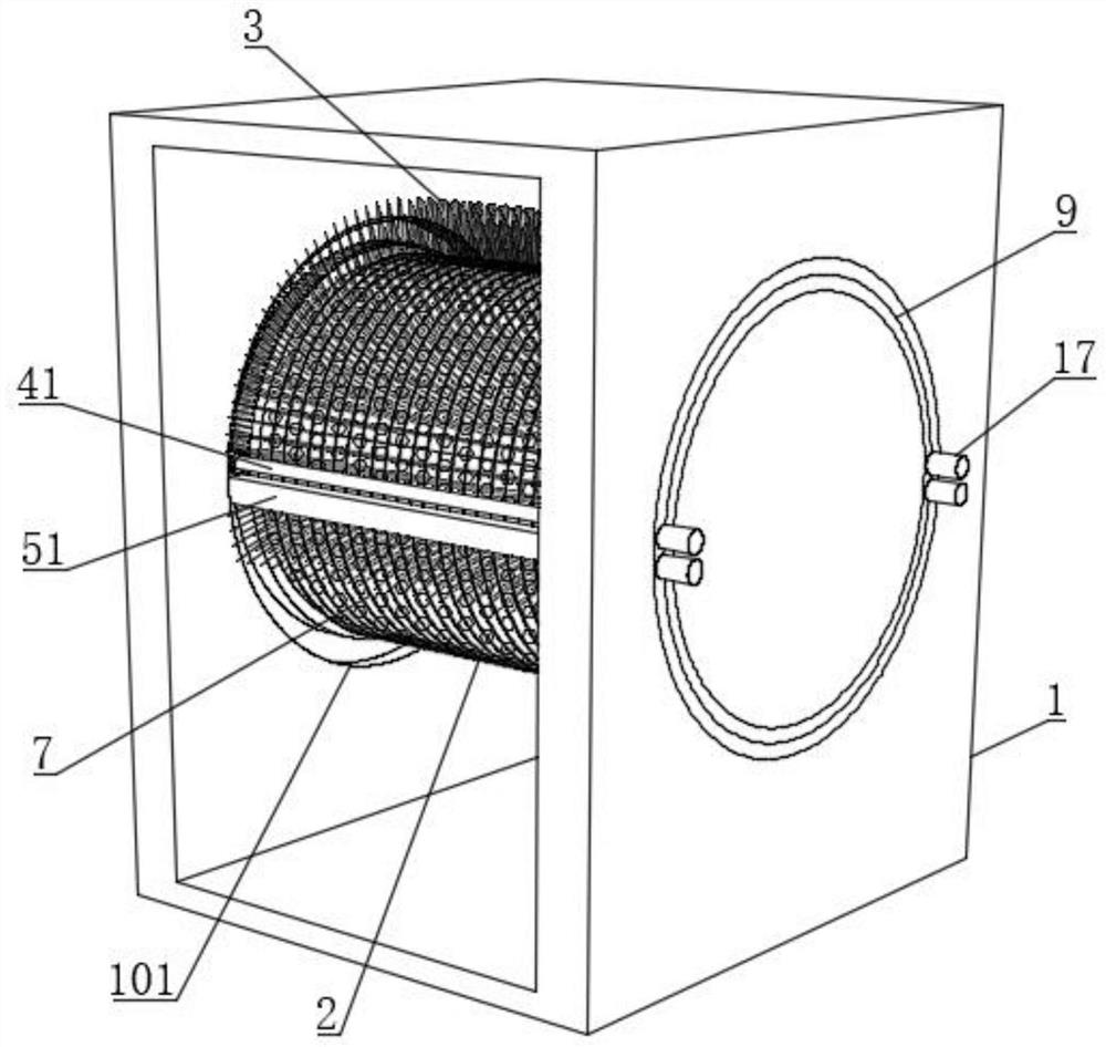 Filament winding alternation-type filtering device for textile waste gas