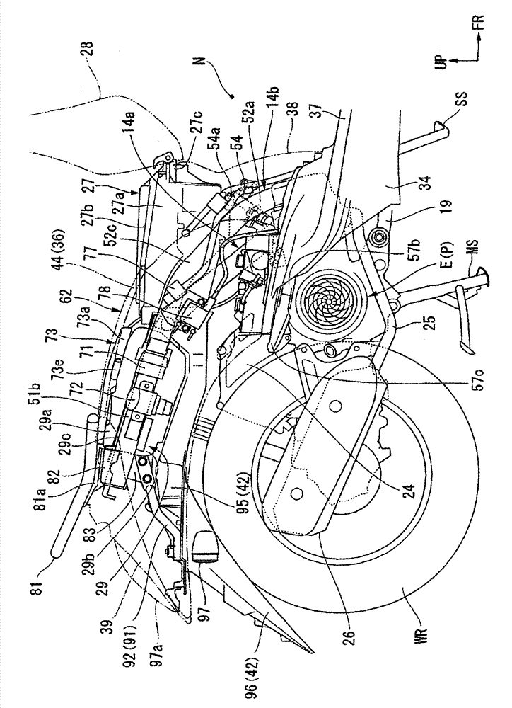 Seat lower case structure of a saddle type vehicle