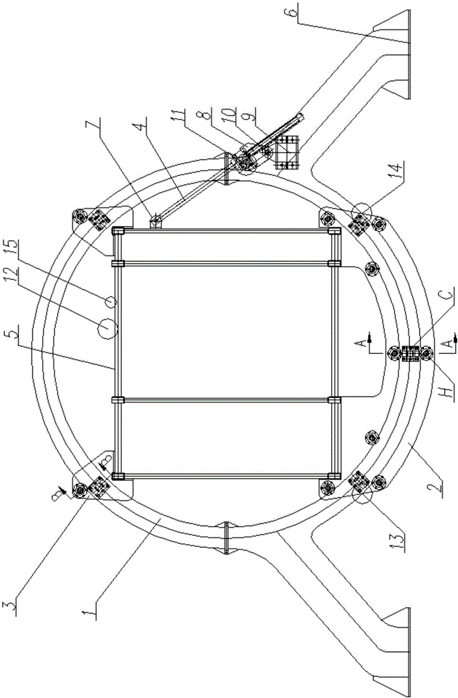 An automatic leveling mechanism of an arch bridge inspection vehicle