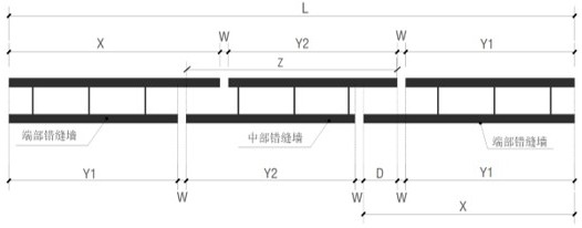 Method and device for generating staggered superimposed wall model