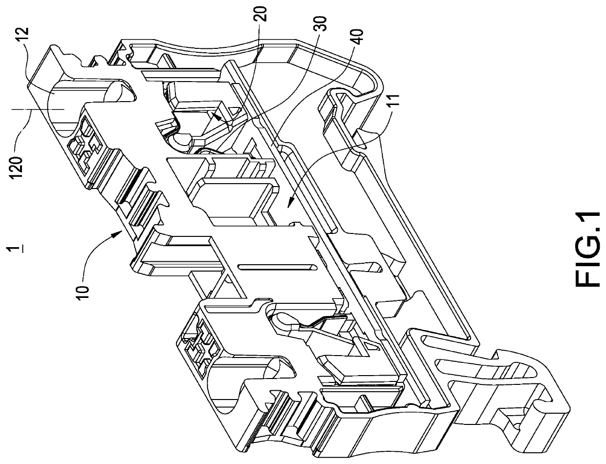 Terminal block with integral guiding structure