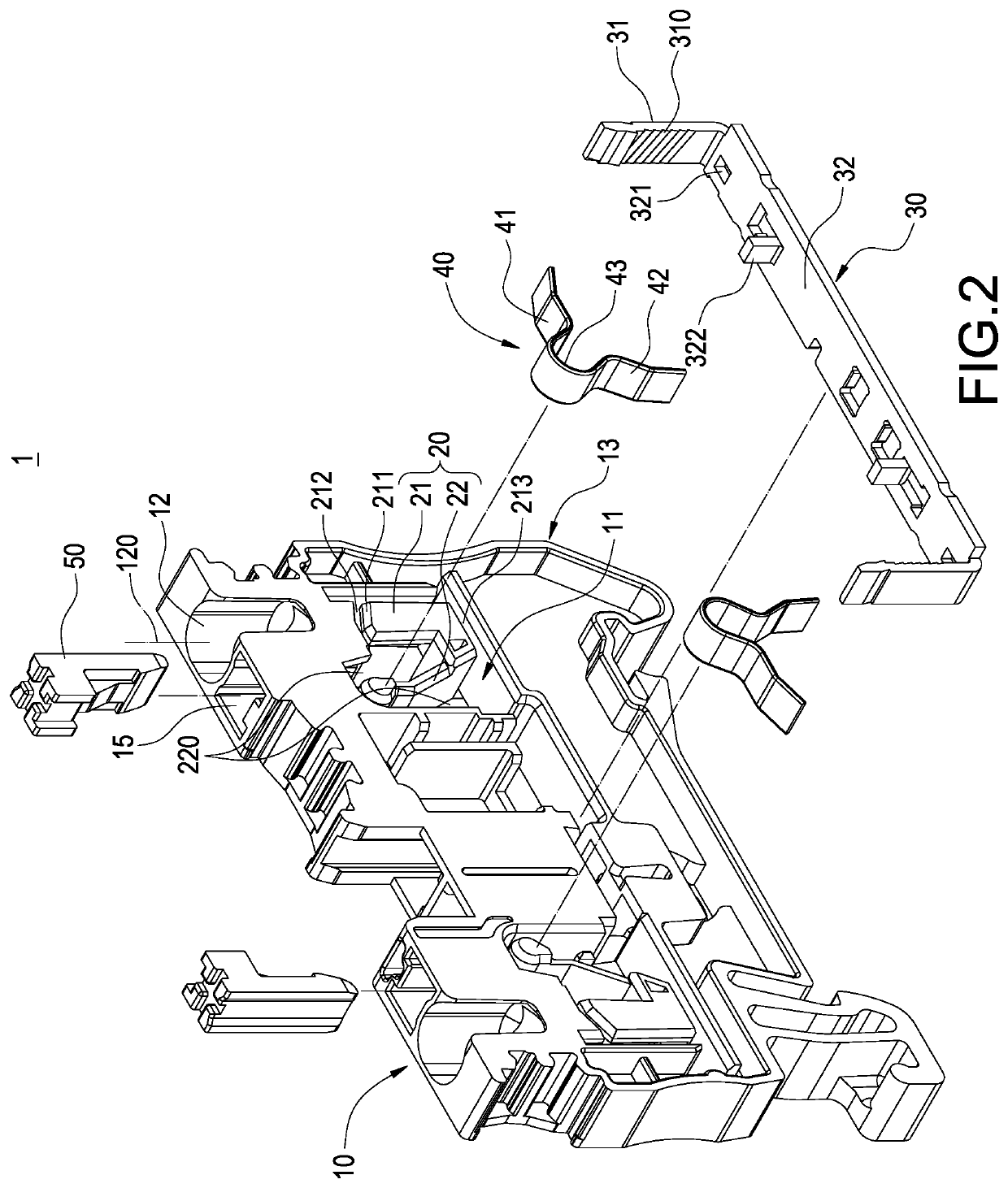 Terminal block with integral guiding structure