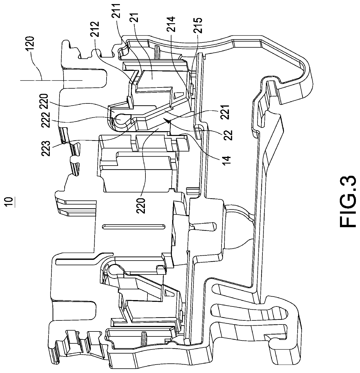 Terminal block with integral guiding structure