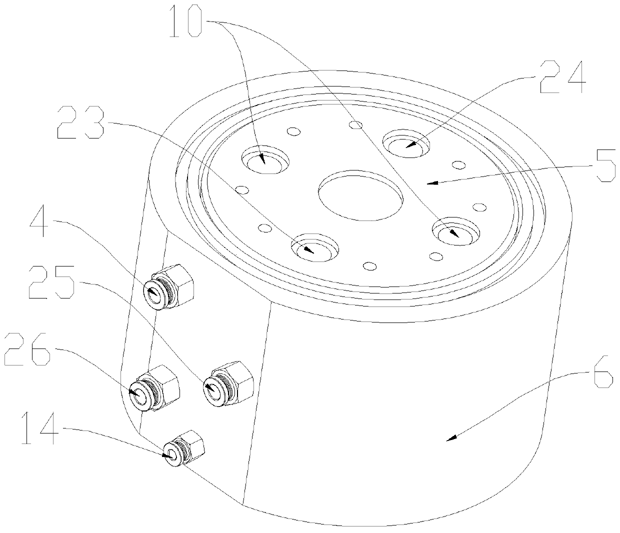 Additional material rotating worktable with circular cooling function