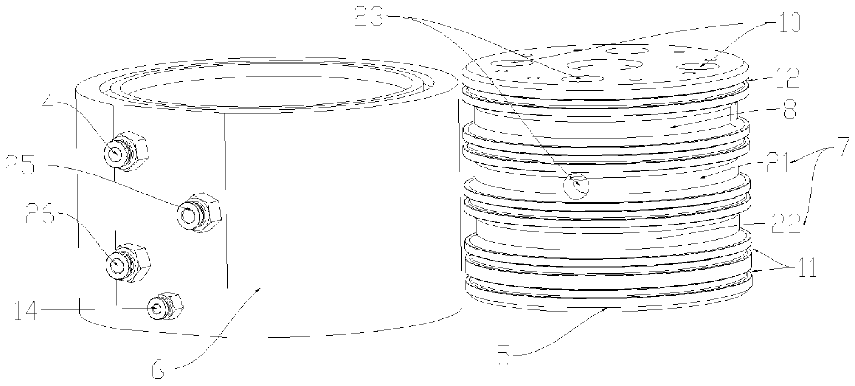 Additional material rotating worktable with circular cooling function