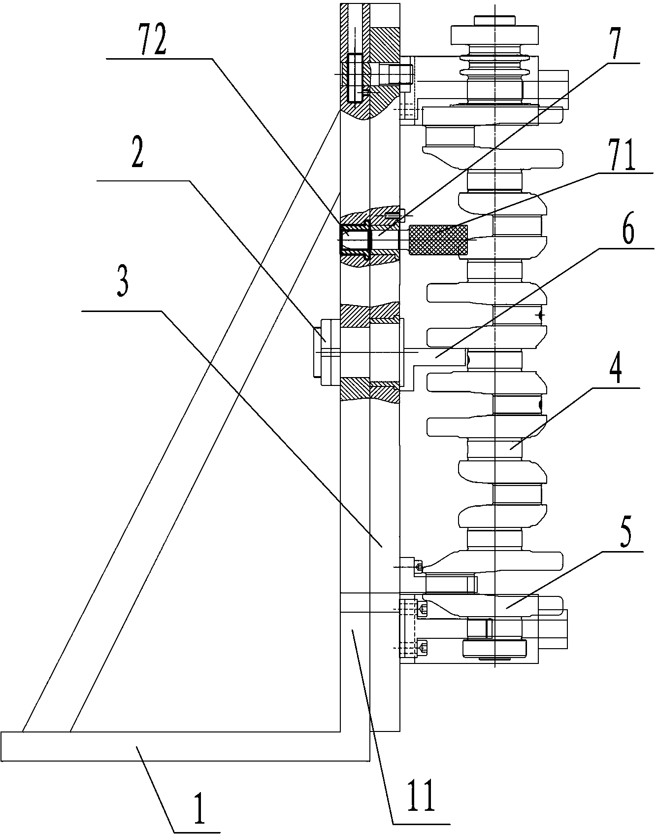 Locating mechanism for machining two ends of crank shaft