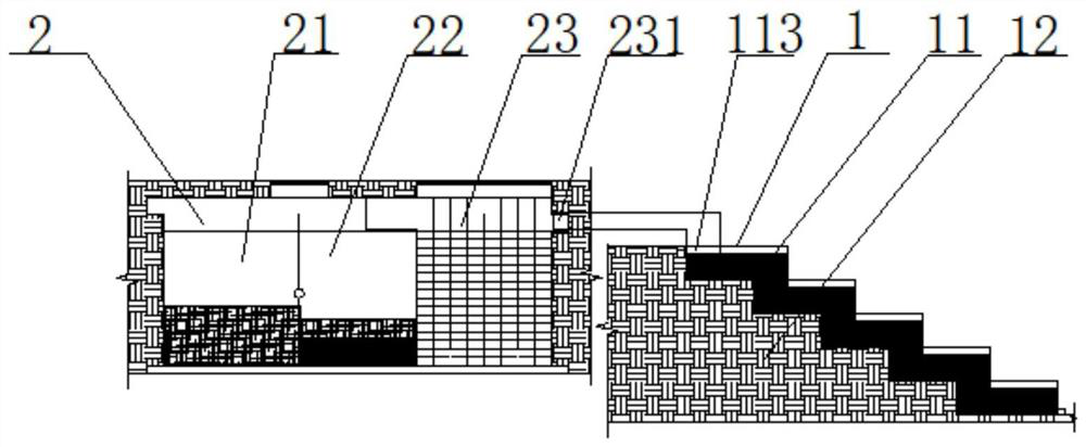 Modular sewage treatment device based on constructed wetlands and sewage treatment method