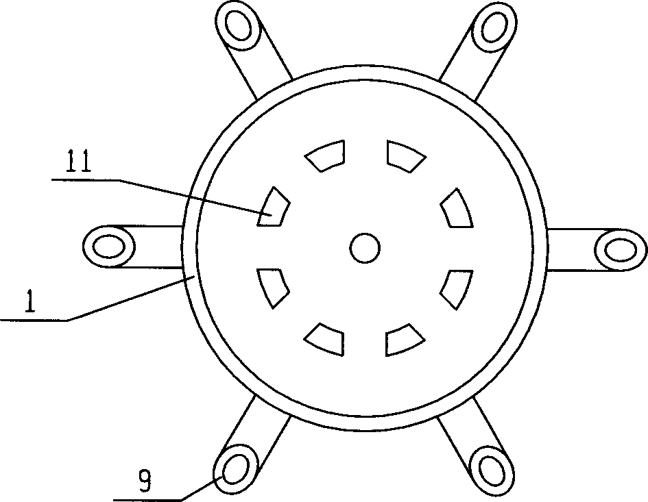 Gas-liquid distributor used for wood tar fluidized bed reactor