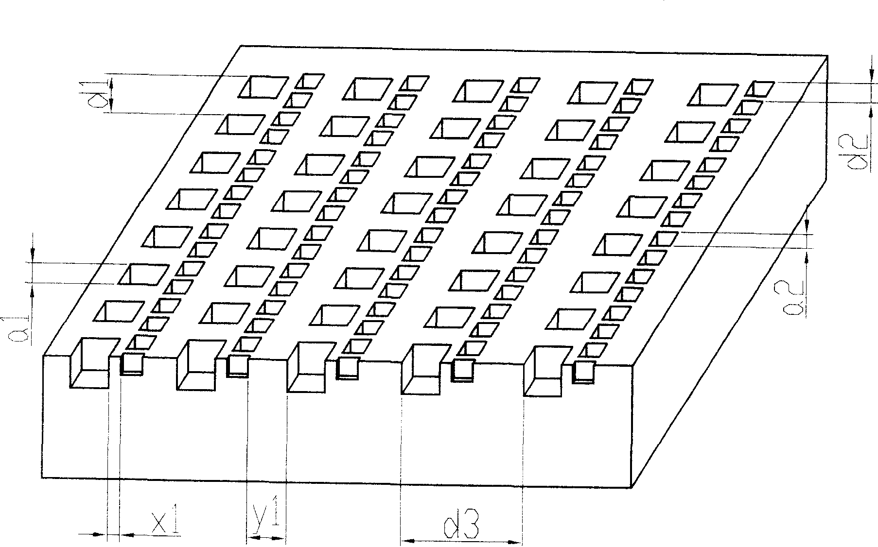 A crossed combined dual cycle grating for quanta trap infrared detector