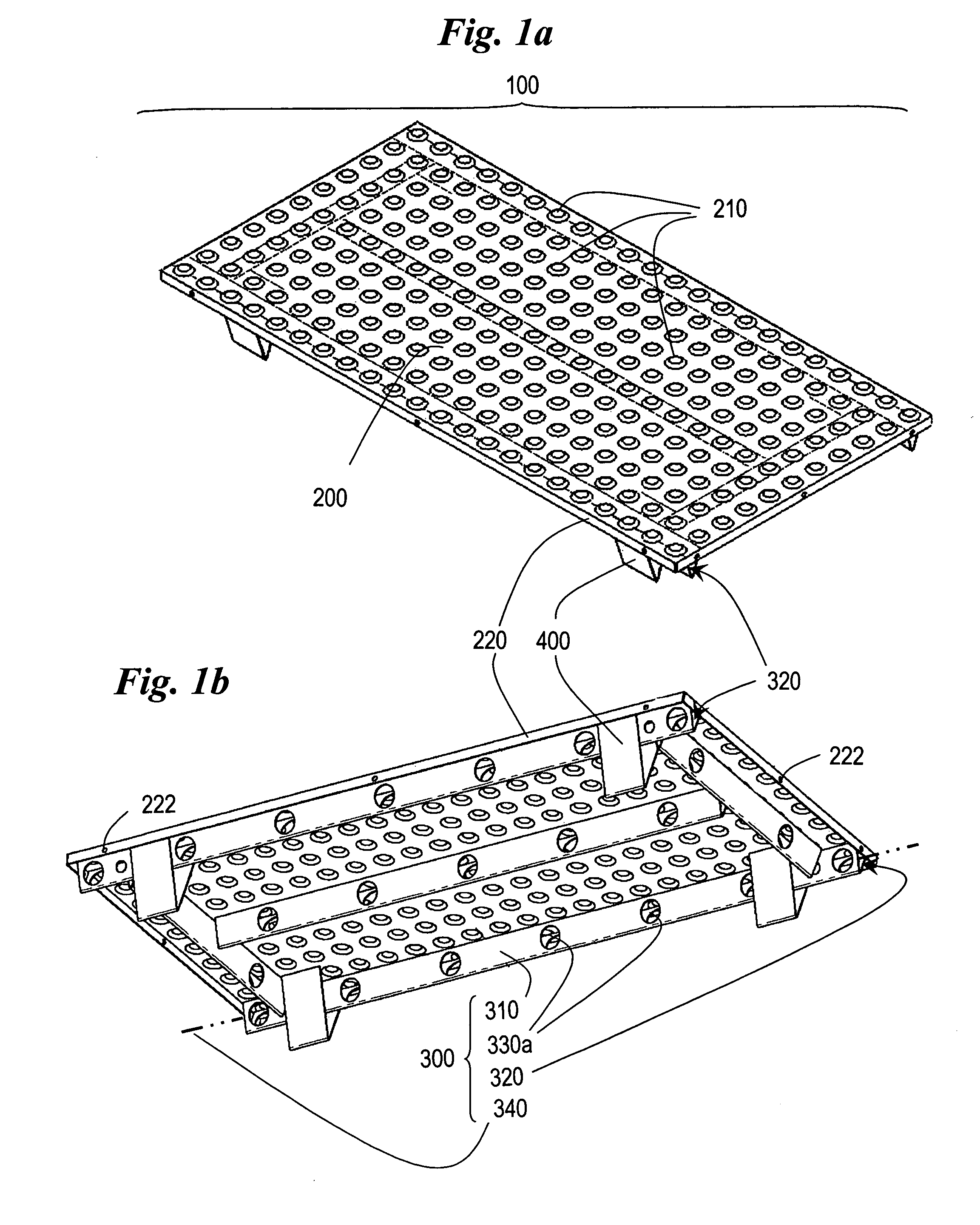 Tactile tile with improved reinforced embedment plate