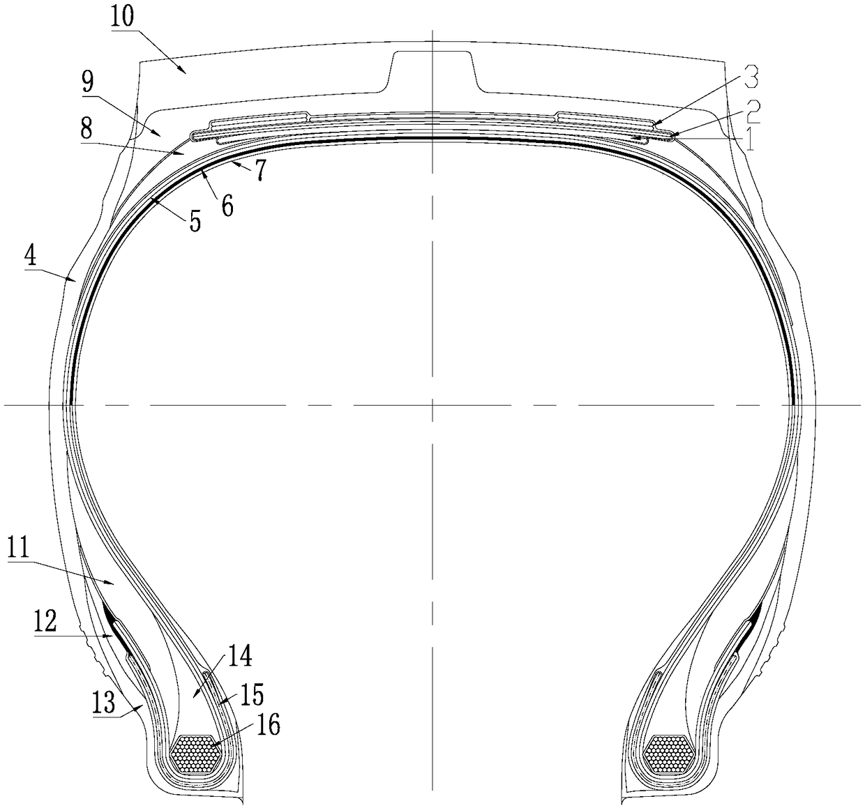 All-steel radial truck tire structure