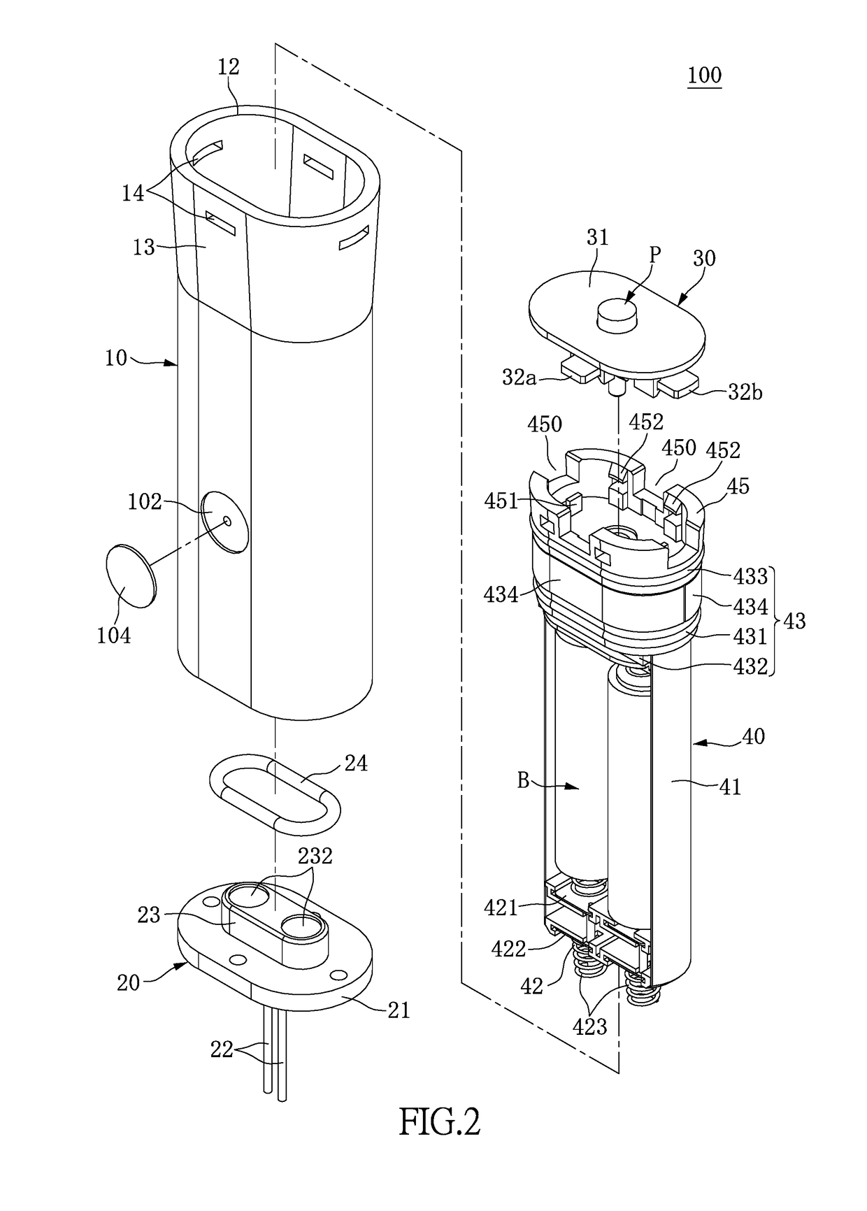 Waterproof accommodating structure for battery