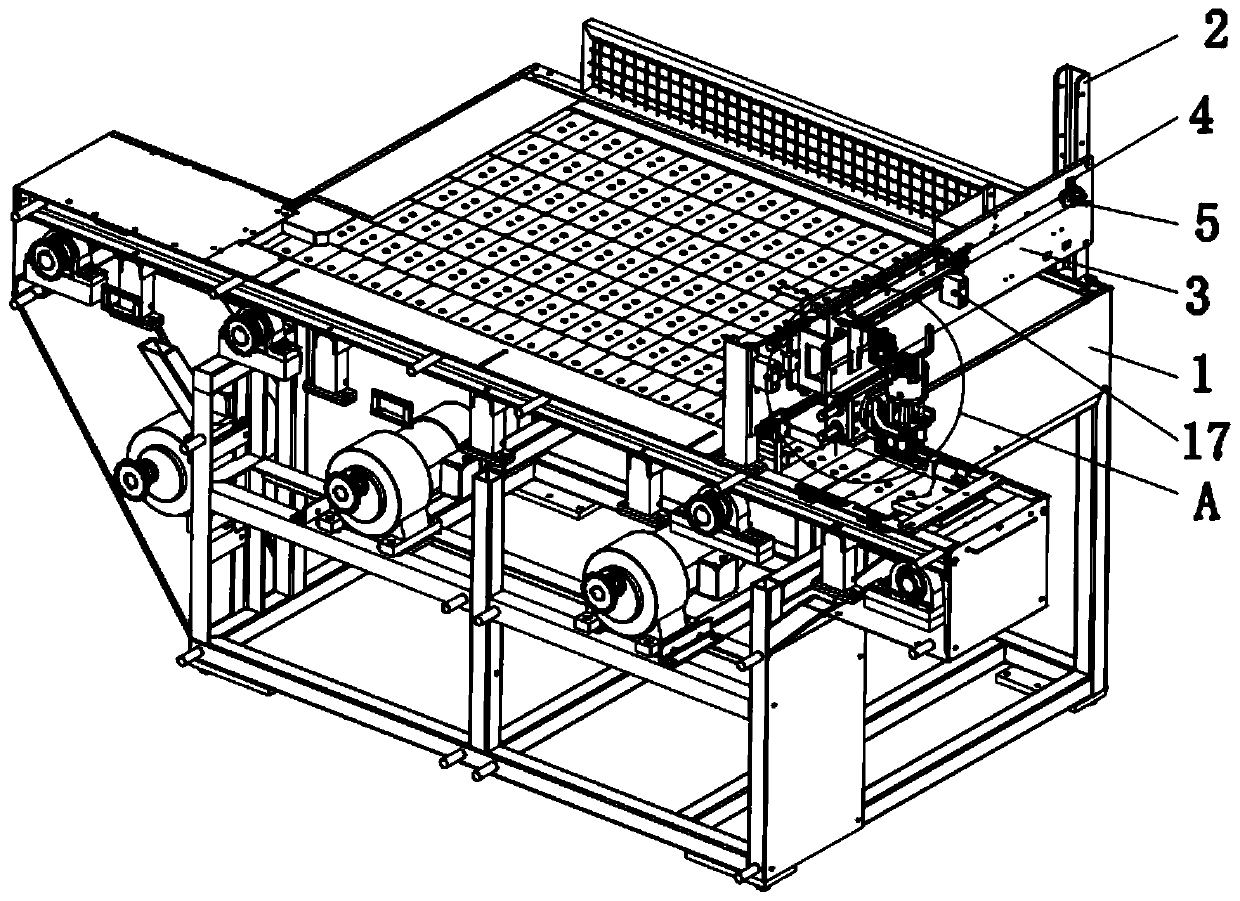 Grabbing displacing device for intelligent planar positioning stacking platform