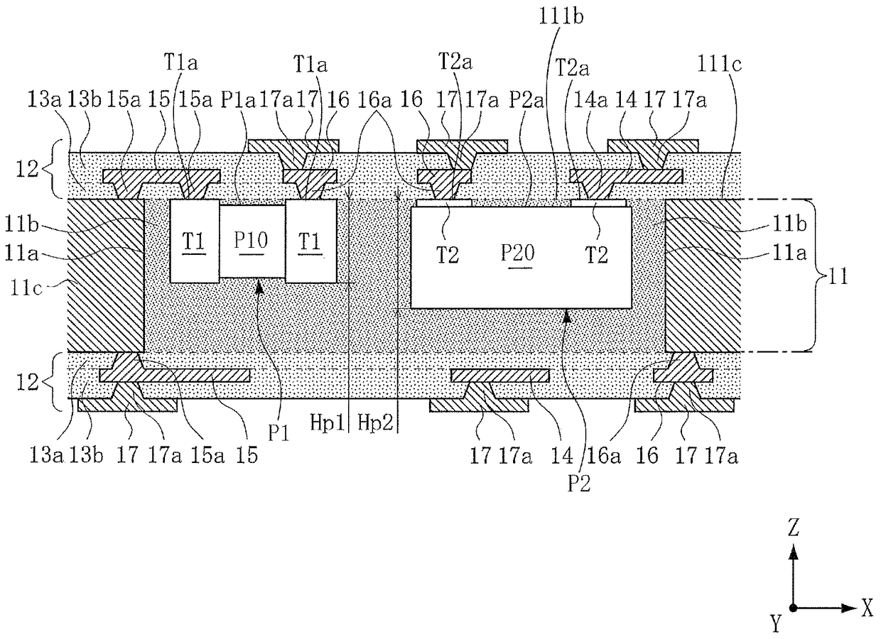 Substrate with built-in electronic components