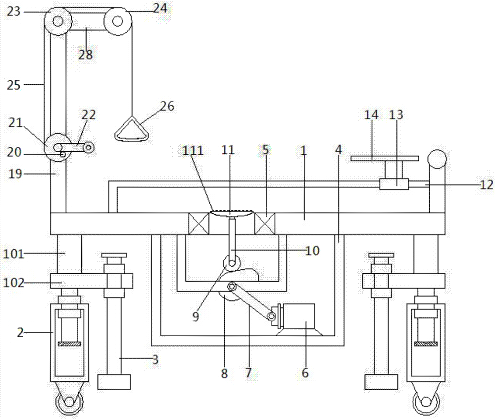 Medical nursing bed with massage device