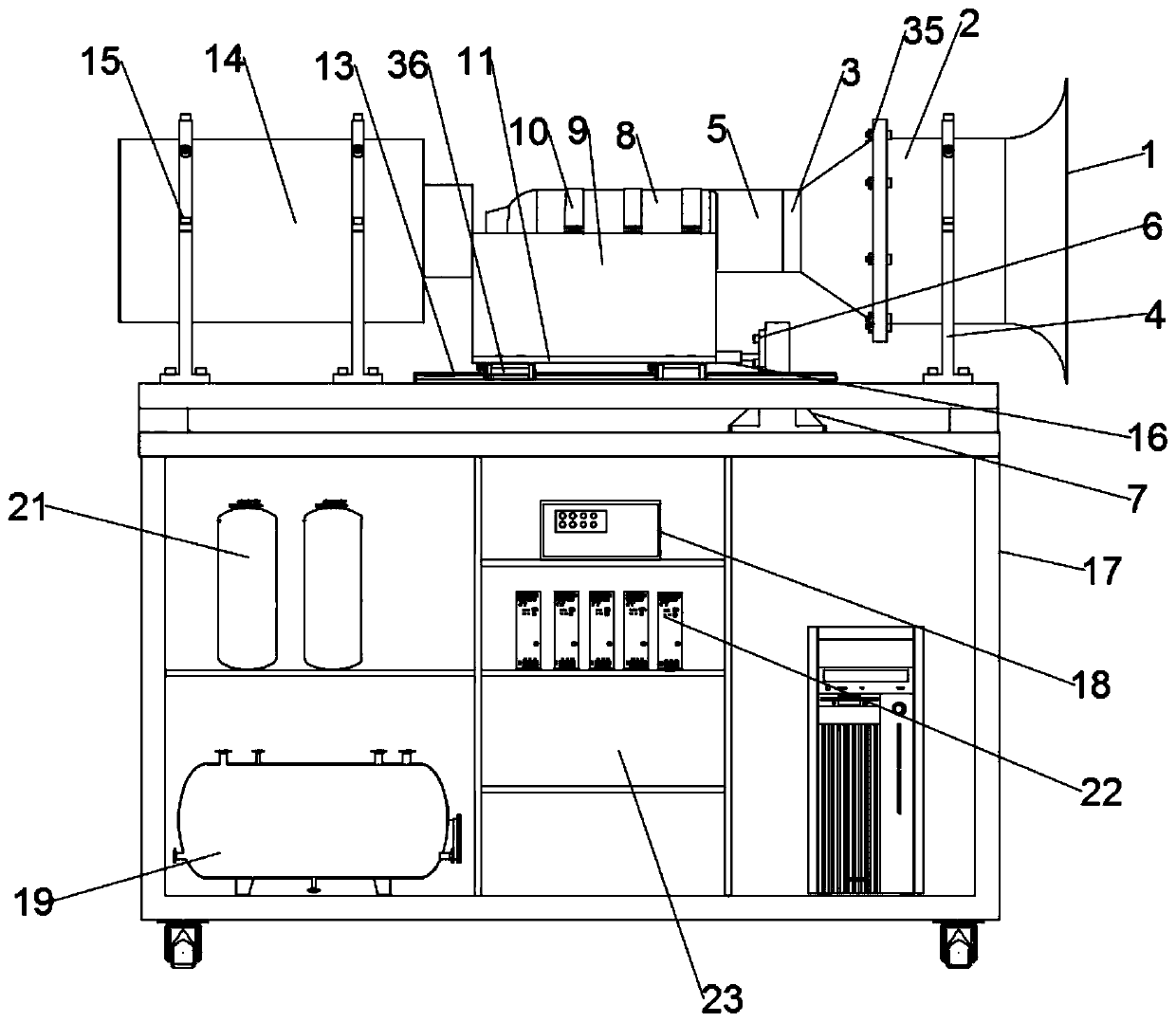 Small turbojet engine test bench