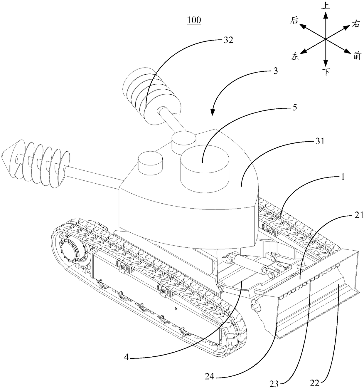 Movable grain-smoothing robot for smoothing granary