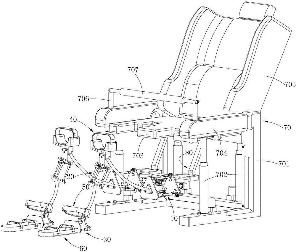 Lower limb rehabilitation training device for lying, sitting and standing postures