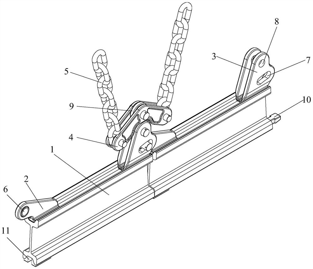 Monorail crane heavy rail suspension device and rail system