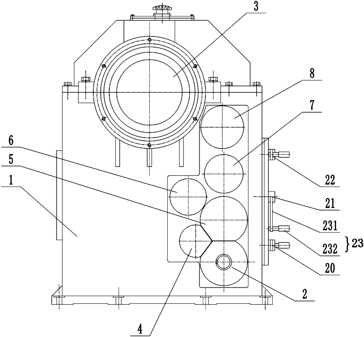 Six-speed transmission for strand pulling equipment