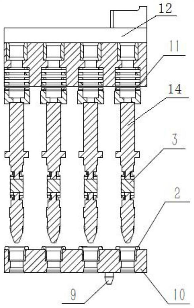 Multi-point primer press-fitting mechanism with self-adaptive capacity