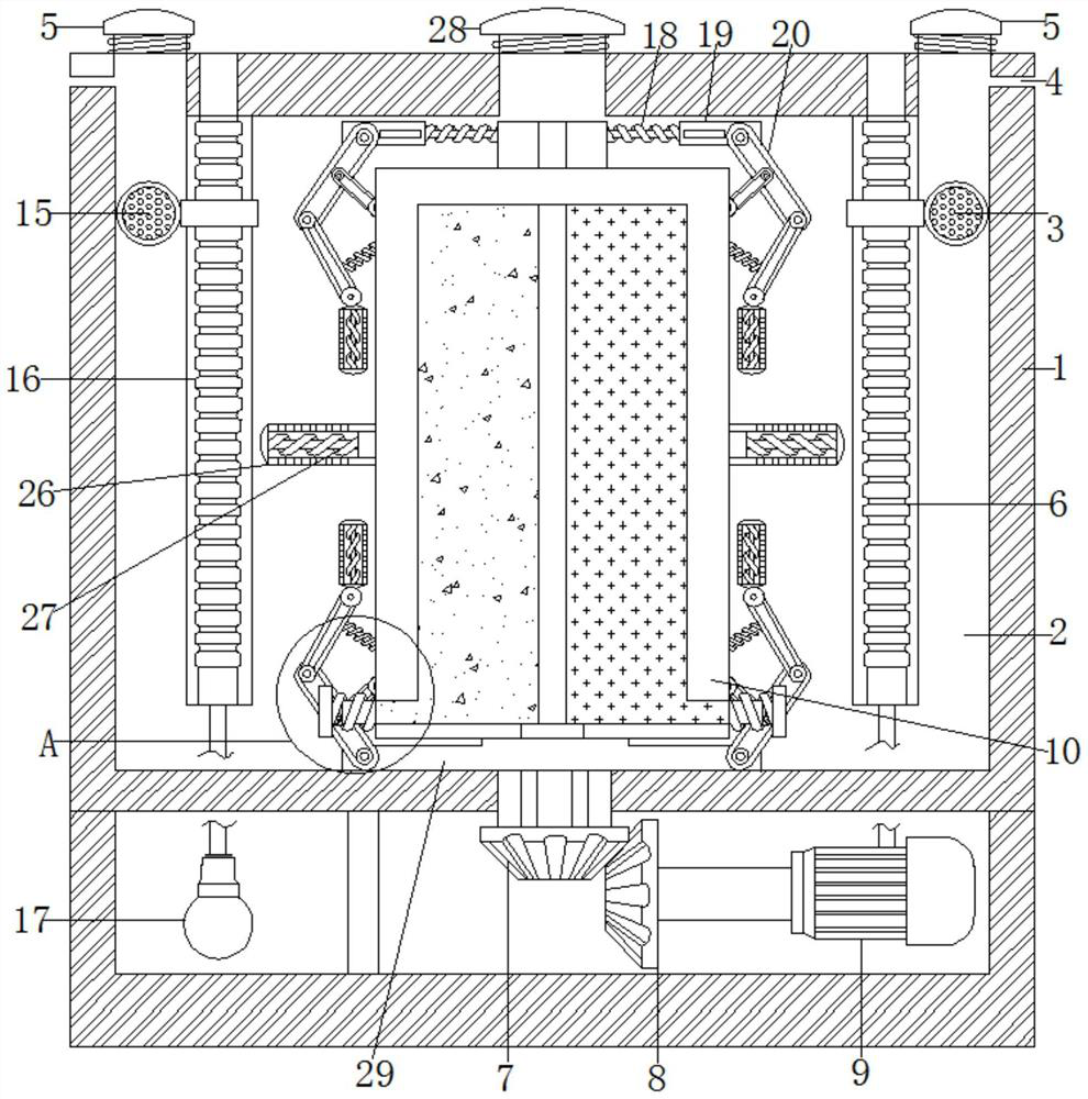 Contaminated soil remediation-oriented agent feeding box with automatic agent mixing, agent emptying and alarming functions