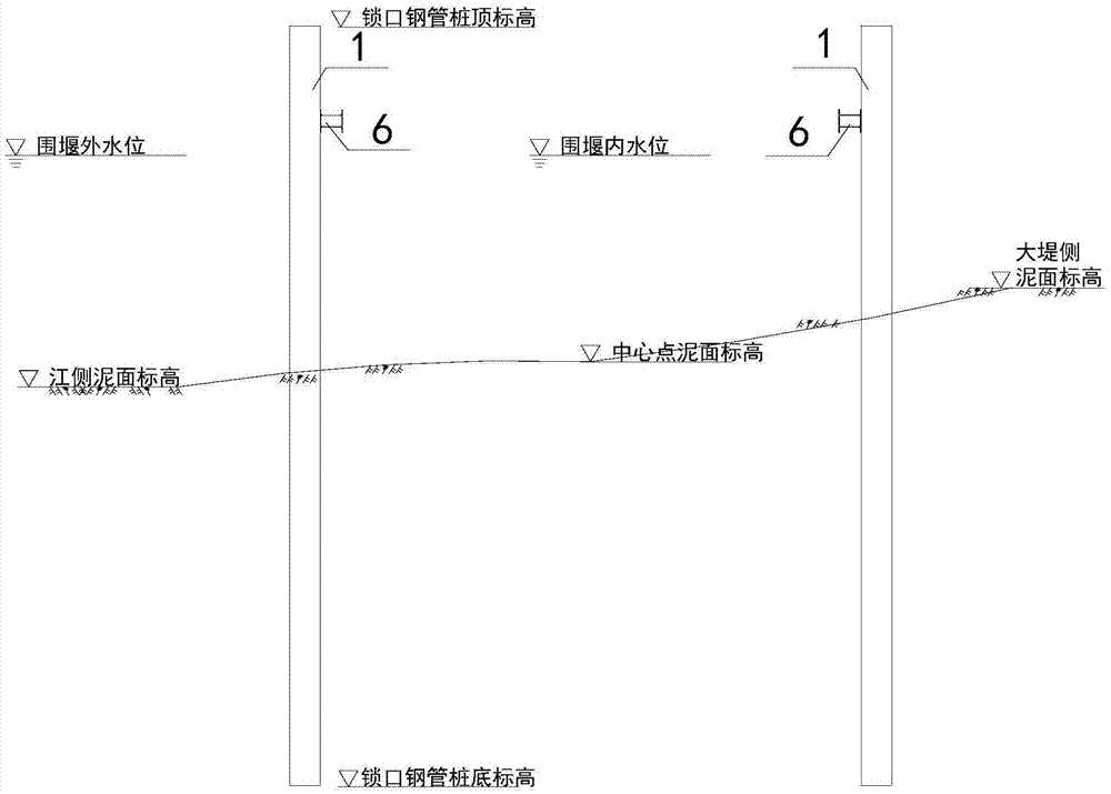 No-trestle water bridge pile foundation and bearing platform construction method and cofferdam thereof