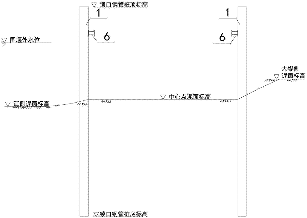 No-trestle water bridge pile foundation and bearing platform construction method and cofferdam thereof