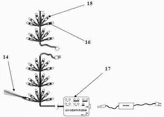 Christmas tree for displaying full color pattern and animation and control method of Christmas tree