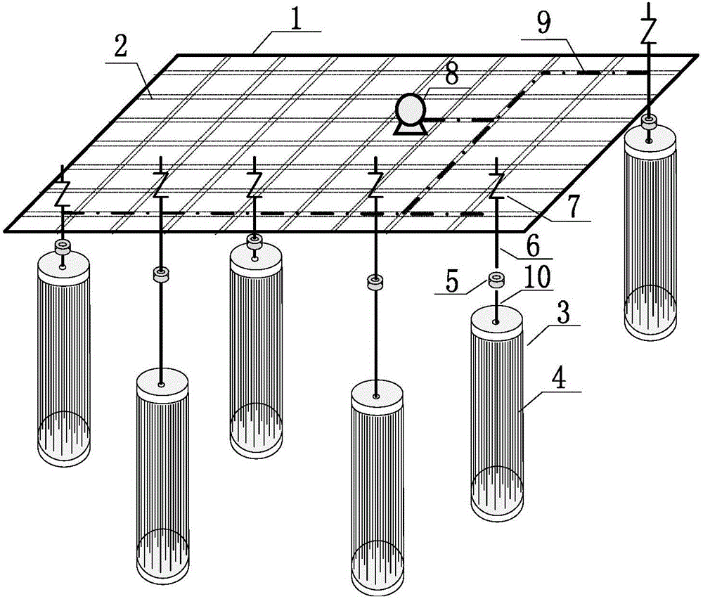 An ecological floating island with biofilm reaction function and water treatment method