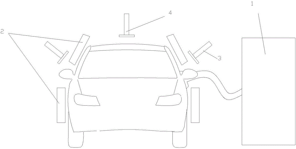 Solar charging station car washing control device