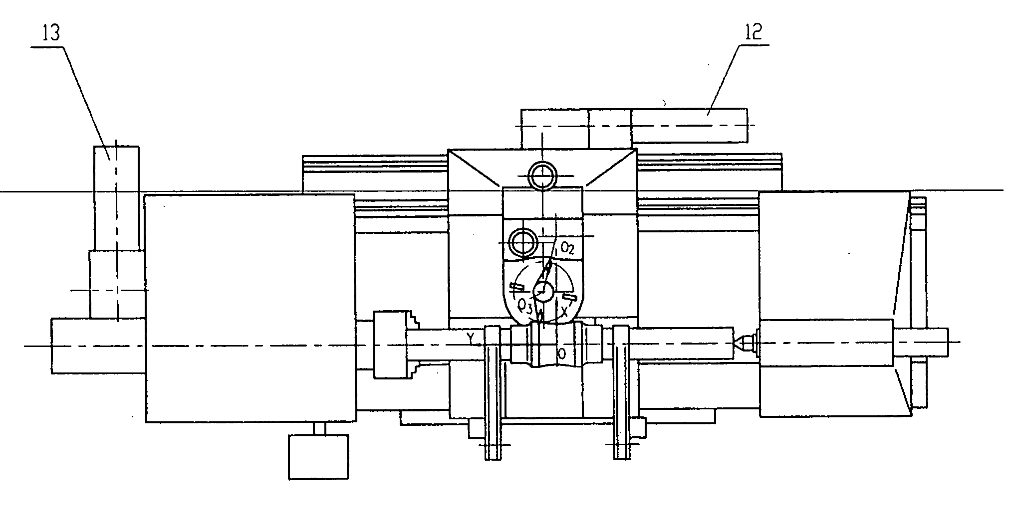 Five-simultaneously-working-axis computerized numerical controlled tooth cutting machine tool for plane enveloping toroidal worms