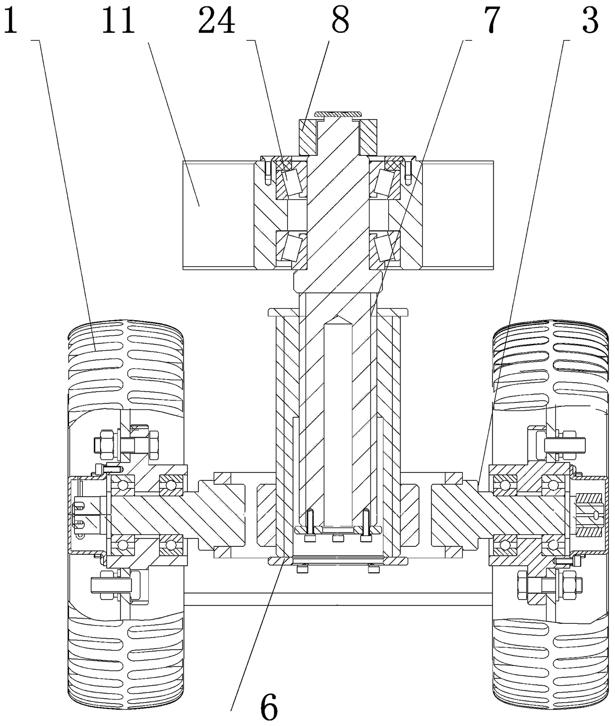 Smart type lifting hanging vehicle chassis capable of presetting angle