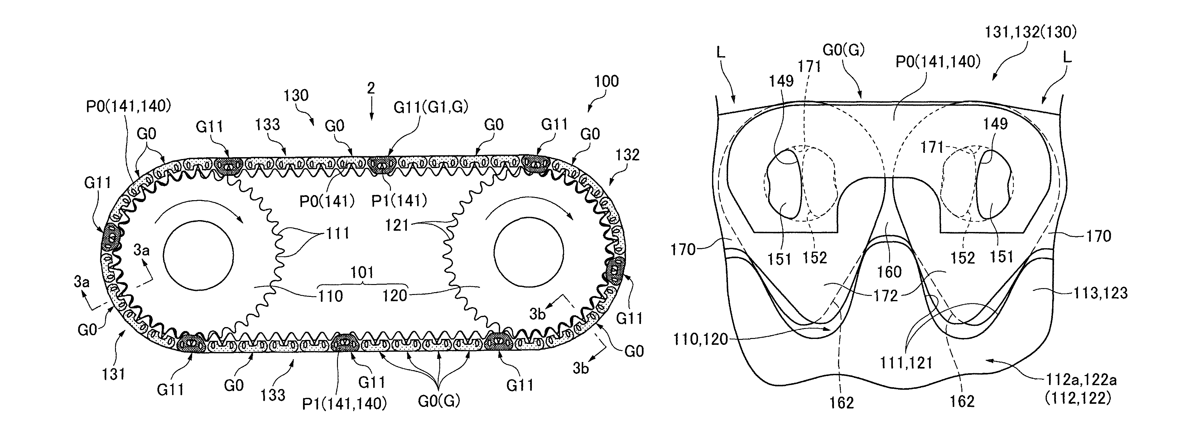 Chain transmission device