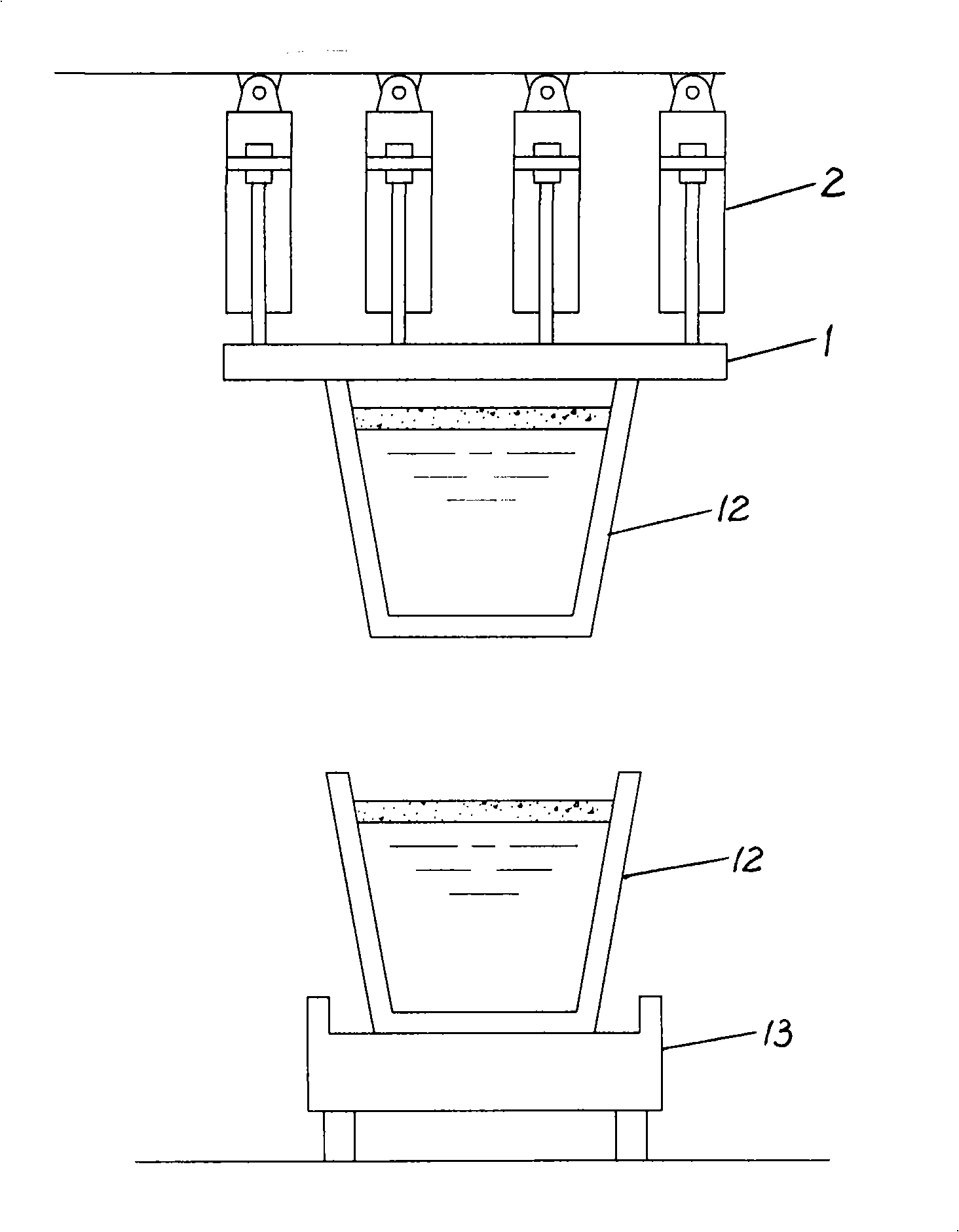 Ladle lifting hydraulic system using vacuum circulation degassing method