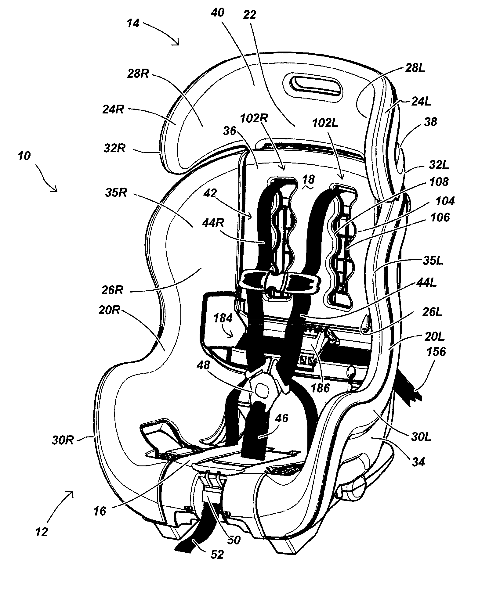 Juvenile convertible car seat