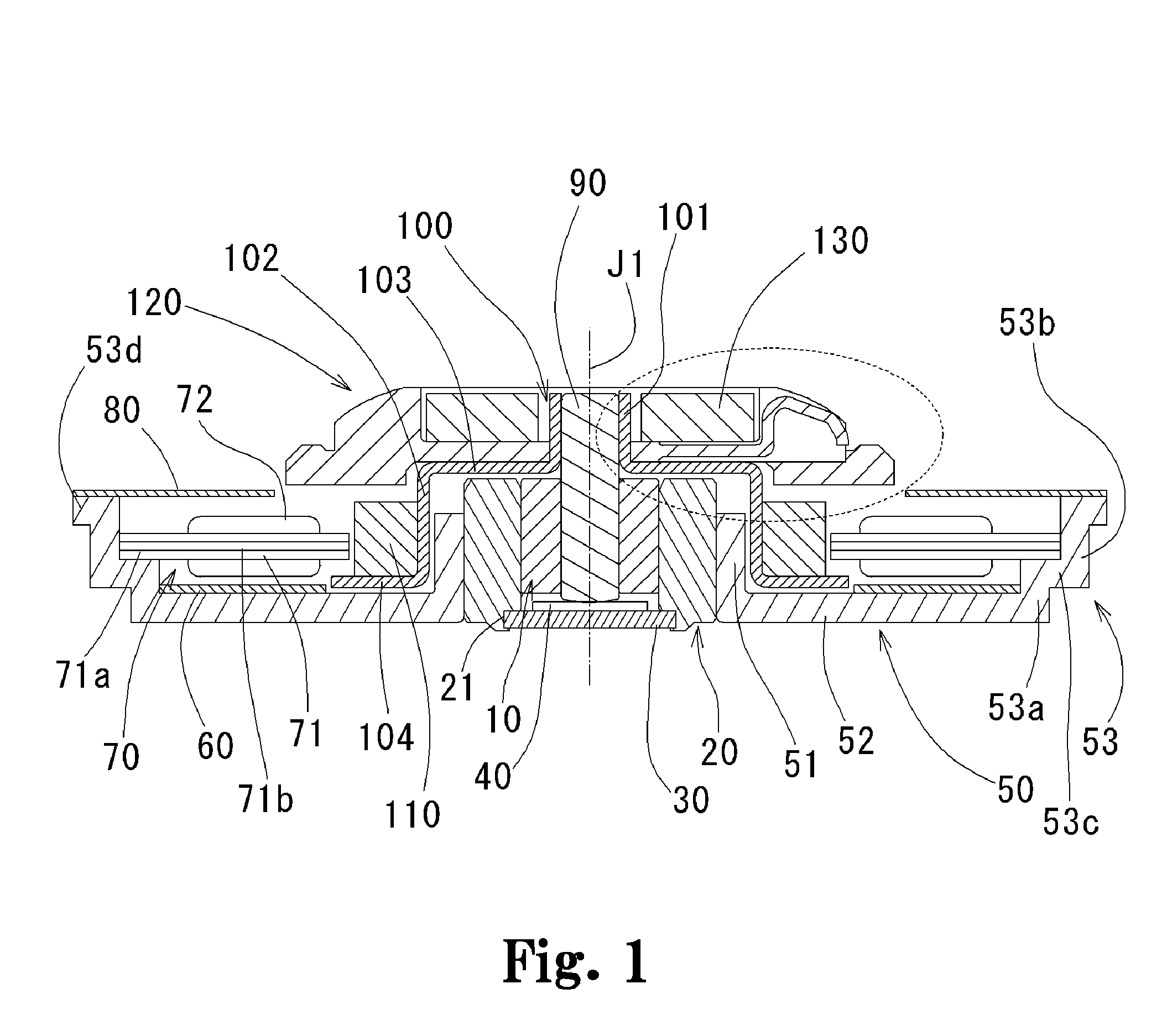 Disk drive device having a motor, and manufacturing method of the motor