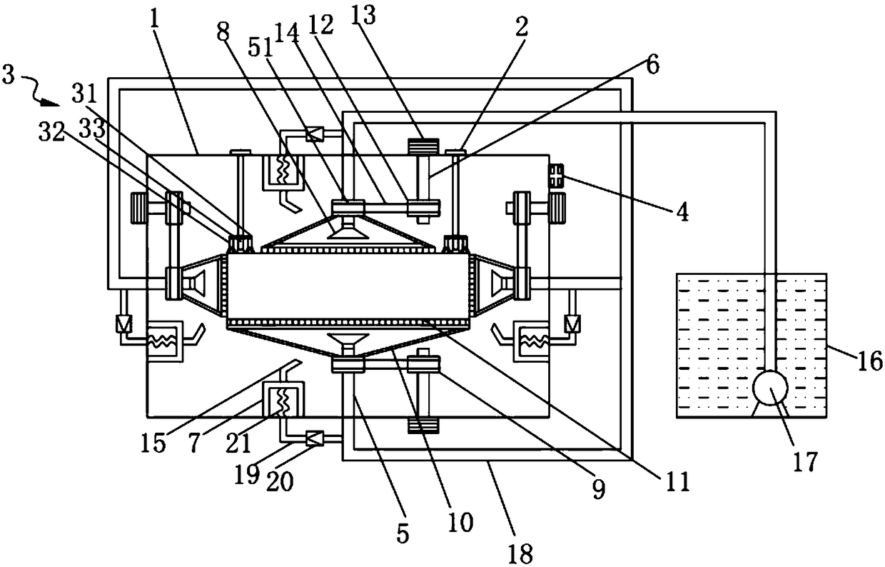 Cleaning equipment for container packaging tank and using method