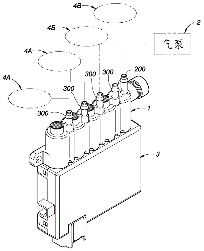 Combined-type distributing valve group