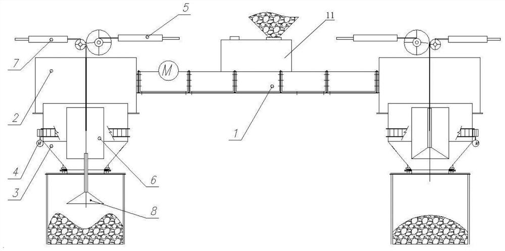 Double-hearth kiln top feeding device