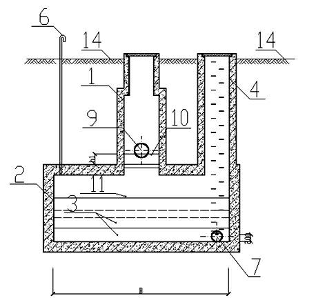 Integrated initial rainwater draining well and method for draining rainwater