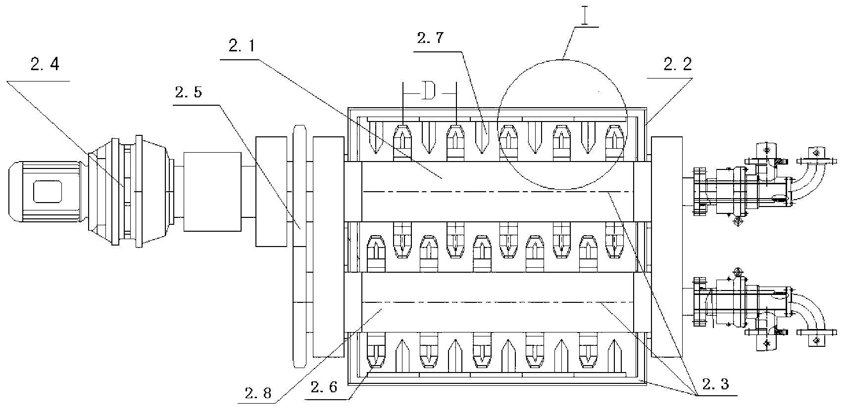 Water-cooling dry-type slag discharge device of pulverized coal boiler