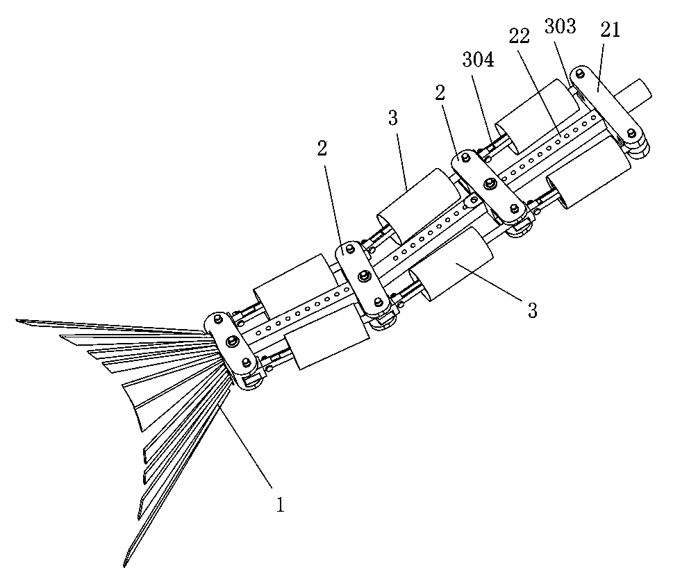 Bionic caudal fin underwater propeller based on hydraulic artificial muscles