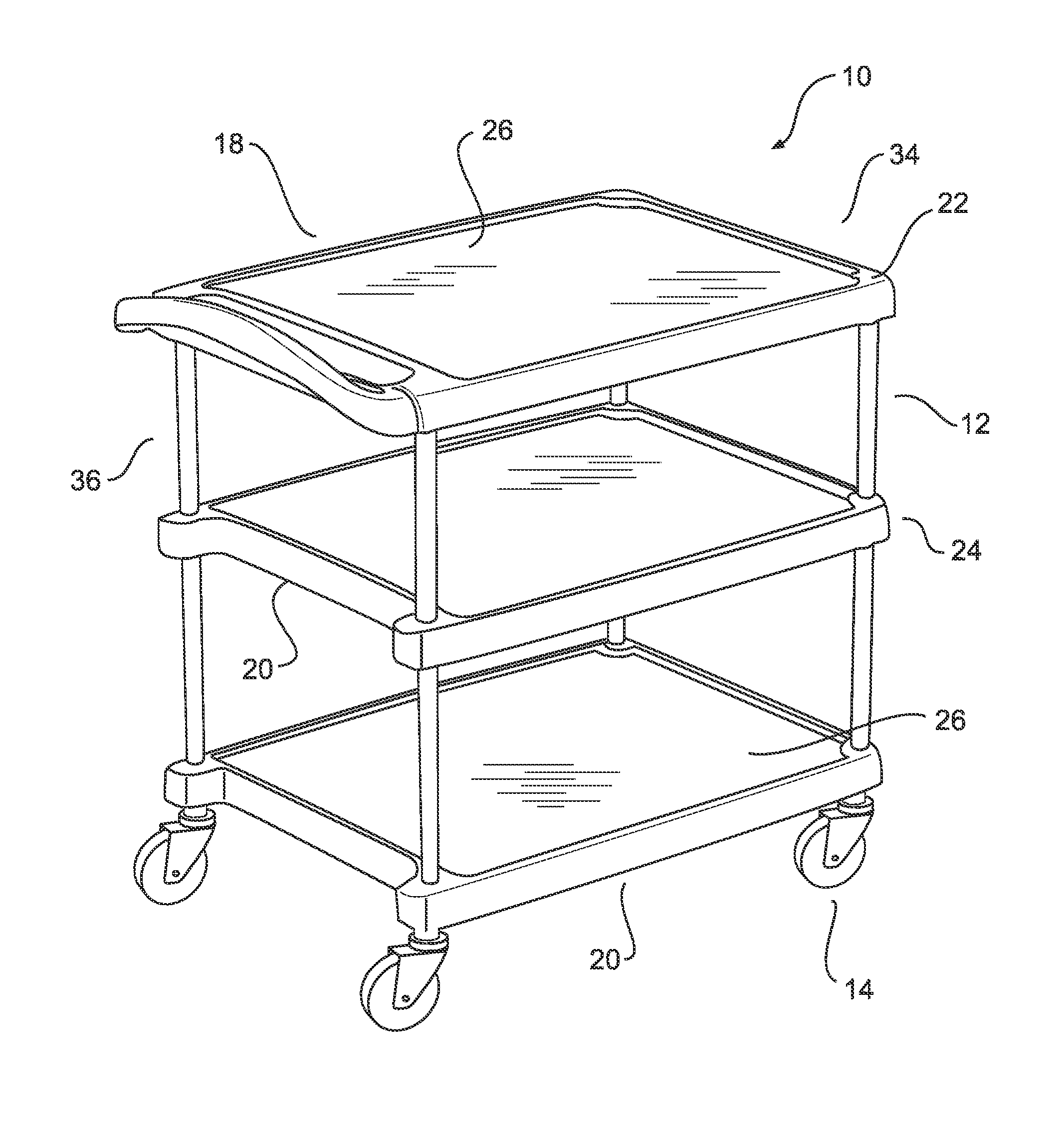 Multi-tier utility cart