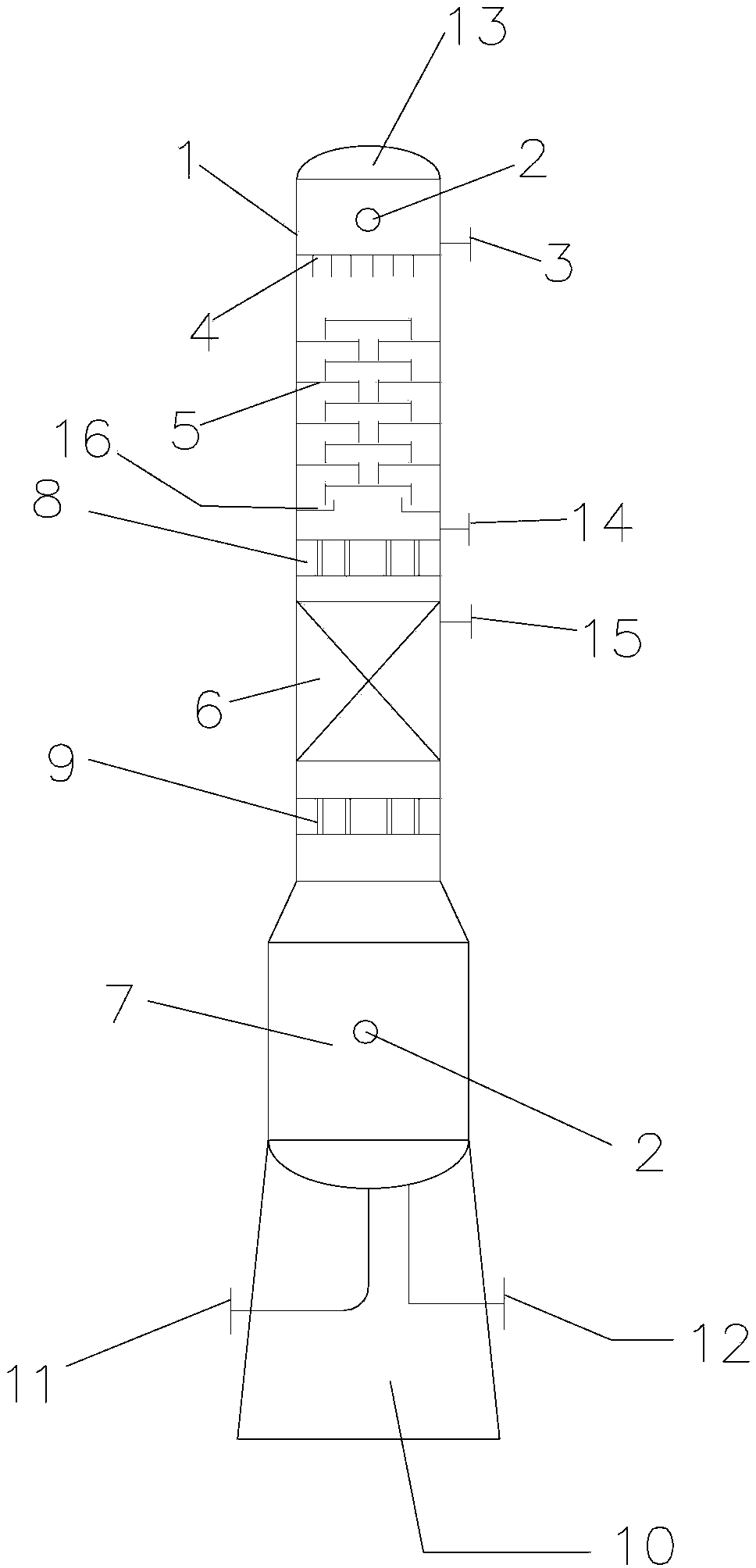 Rectifying tower for separating and purifying ethyl hexanoate