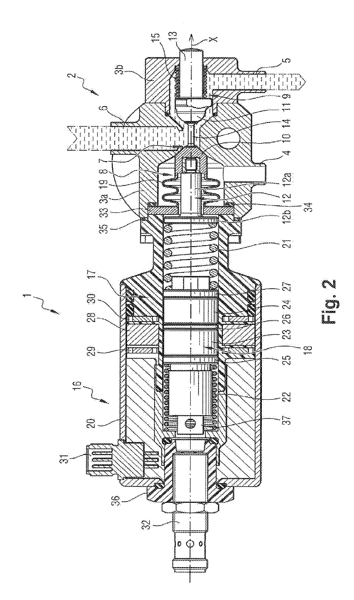 Valve actuator, valve, and machine consisting thereof