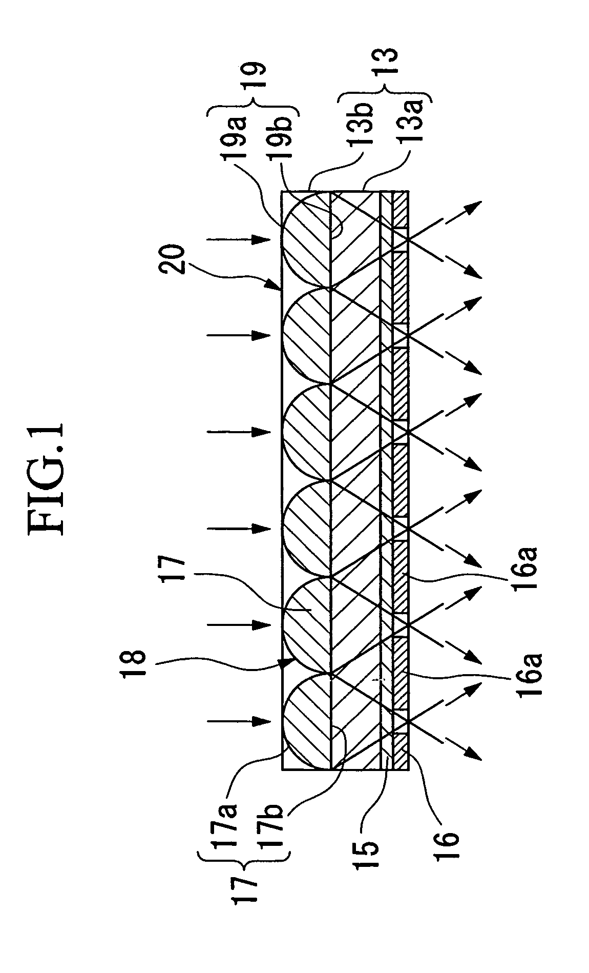 Lens array sheet and transmission screen and rear projection type display