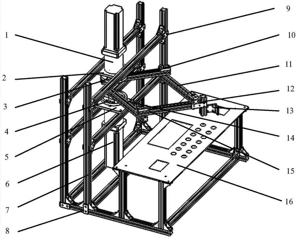 Open type robot training platform based on sectional material setting up